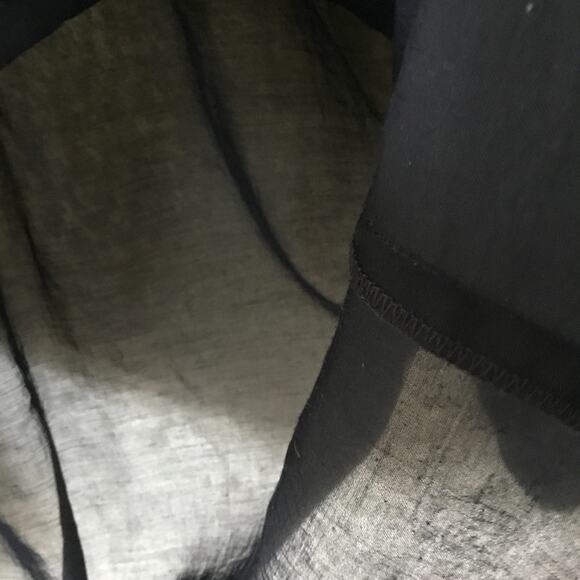 LOFT Navy Sheer Peasant Blouse - Picture 9 of 16